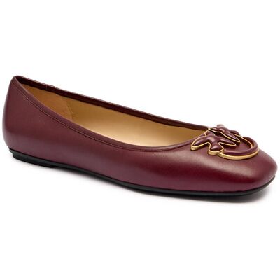 Pinko Skórzane baleriny MAX 03 bordowy 37 Pinko Skórzane baleriny MAX 03 bordowy 37