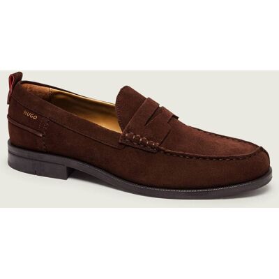 HUGO Loafersy Varian_loaf_sdzz zamsz brązowy 40 HUGO Loafersy Varian_loaf_sdzz zamsz brązowy 40