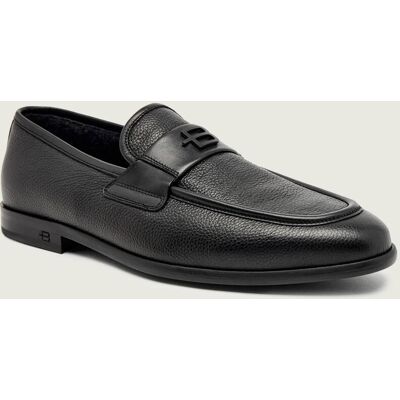 Baldinini Skórzane loafersy z dodatkiem wełny czarny 42 Baldinini Skórzane loafersy z dodatkiem wełny czarny 42