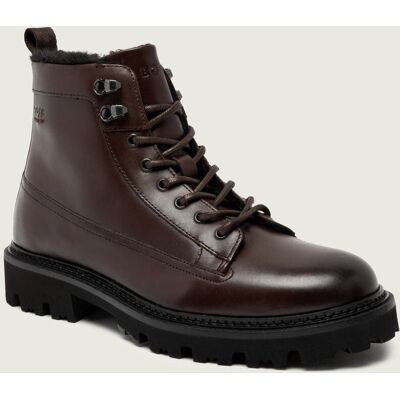 Boss BLACK Skórzane buty wysokie Julyo_Halb_bufr brązowy 40 Boss BLACK Skórzane buty wysokie Julyo_Halb_bufr brązowy 40