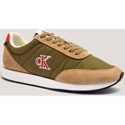 Calvin Klein Sneakersy RETRO z dodatkiem skóry zielony 46 Calvin Klein Sneakersy RETRO z dodatkiem skóry zielony 46