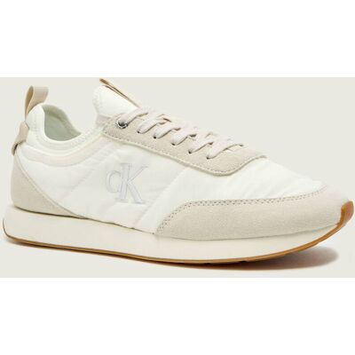 Calvin Klein Sneakersy RETRO RUNNER zamsz ecru 45 Calvin Klein Sneakersy RETRO RUNNER zamsz ecru 45
