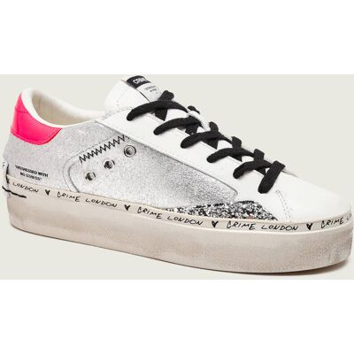 Crime London Skórzane sneakersy DISTRESSED srebrny 37 Crime London Skórzane sneakersy DISTRESSED srebrny 37