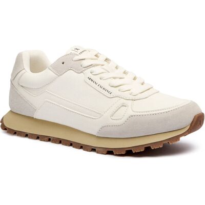 Giorgio Armani Exchange Sneakersy z dodatkiem skóry biały 45 Giorgio Armani Exchange Sneakersy z dodatkiem skóry biały 45