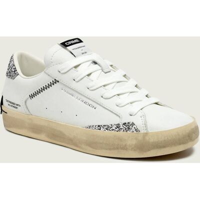 Crime London Skórzane sneakersy DISTRESSED biały 38 Crime London Skórzane sneakersy DISTRESSED biały 38