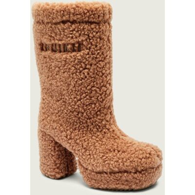 INUIKII Wełniane kozaki na słupku CURLY HIGH z dodatkiem skóry shearling beżowy 37 INUIKII Wełniane kozaki na słupku CURLY HIGH z dodatkiem skóry shearling beżowy 37