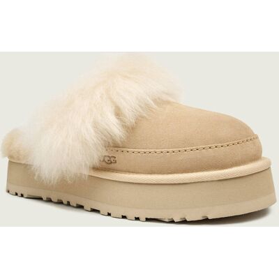 UGG Ocieplane mule W DISQUETTE CHALET shearling zamsz z dodatkiem wełny beżowy 36 UGG Ocieplane mule W DISQUETTE CHALET shearling zamsz z dodatkiem wełny beżowy 36