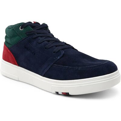 Tommy Hilfiger Skórzane sneakersy MODERN CUPSOLE CHUKKA SUEDE granatowy 44 Tommy Hilfiger Skórzane sneakersy MODERN CUPSOLE CHUKKA SUEDE granatowy 44