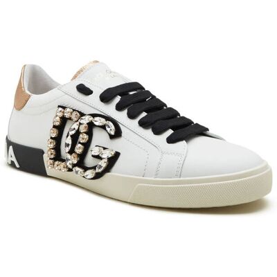 Dolce & Gabbana Skórzane trampki biały 36 Dolce & Gabbana Skórzane trampki biały 36