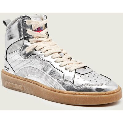 Dsquared2 Skórzane sneakersy RIDER srebrny 41 Dsquared2 Skórzane sneakersy RIDER srebrny 41