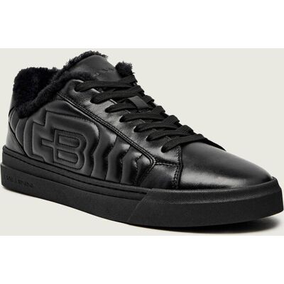 Baldinini Skórzane sneakersy z dodatkiem wełny czarny 40 Baldinini Skórzane sneakersy z dodatkiem wełny czarny 40