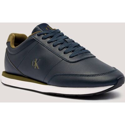 Calvin Klein Skórzane sneakersy RETRO RUNNER granatowy 44 Calvin Klein Skórzane sneakersy RETRO RUNNER granatowy 44