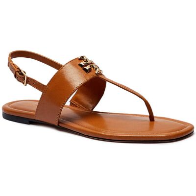 TORY BURCH Skórzane sandały ELEANOR brązowy 37 TORY BURCH Skórzane sandały ELEANOR brązowy 37