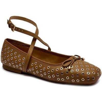 Michael Kors Skórzane baleriny COLLETTE beżowy 40 Michael Kors Skórzane baleriny COLLETTE beżowy 40