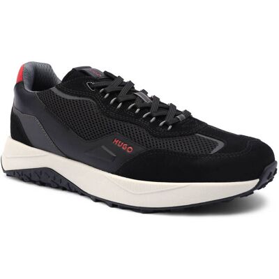 HUGO Sneakersy Kane z dodatkiem skóry czarny 40 HUGO Sneakersy Kane z dodatkiem skóry czarny 40