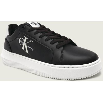 Calvin Klein Jeans Skórzane trampki CHUNKY CUPSOLE MONOLOGO czarny 43 Calvin Klein Jeans Skórzane trampki CHUNKY CUPSOLE MONOLOGO czarny 43
