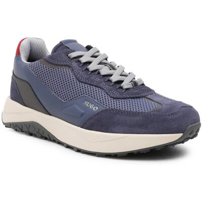HUGO Sneakersy Kane z dodatkiem skóry niebieski 42 HUGO Sneakersy Kane z dodatkiem skóry niebieski 42