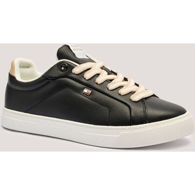 Tommy Hilfiger Skórzane sneakersy ICON COURT czarny 38 Tommy Hilfiger Skórzane sneakersy ICON COURT czarny 38