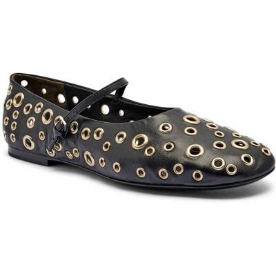 TORY BURCH Skórzane baleriny EYELET MARY JANE czarny 40 TORY BURCH Skórzane baleriny EYELET MARY JANE czarny 40
