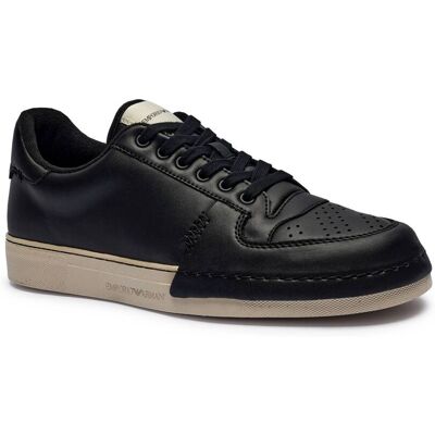 Giorgio Armani Emporio Armani Skórzane sneakersy czarny 43 Giorgio Armani Emporio Armani Skórzane sneakersy czarny 43