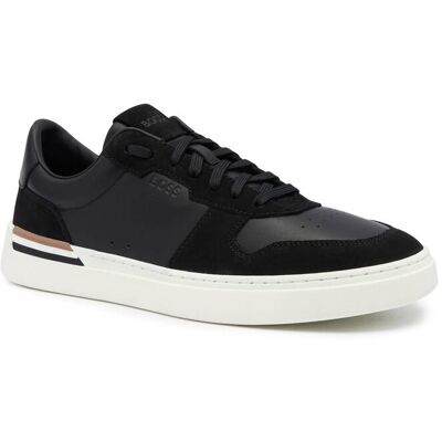Boss BLACK Skórzane sneakersy Clint_Tenn_nult czarny 41 Boss BLACK Skórzane sneakersy Clint_Tenn_nult czarny 41