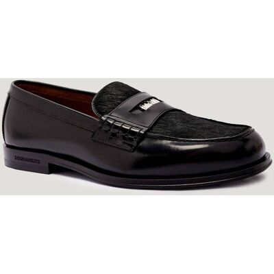 Dsquared2 Skórzane loafersy Neoclassic czarny 41 Dsquared2 Skórzane loafersy Neoclassic czarny 41