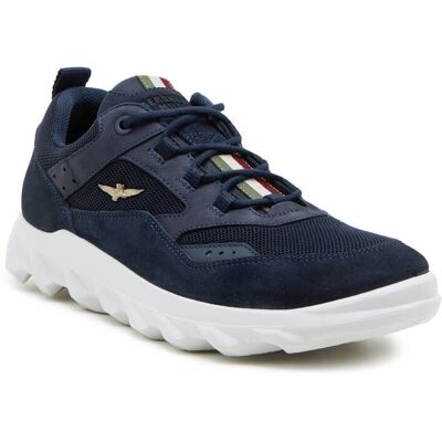 Aeronautica Militare Skórzane sneakersy granatowy 40 Aeronautica Militare Skórzane sneakersy granatowy 40
