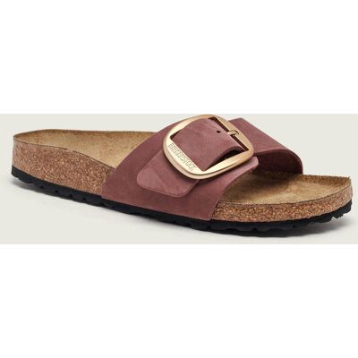 Birkenstock Skórzane klapki Madrid Big Buckle narrow fit bordowy 35 Birkenstock Skórzane klapki Madrid Big Buckle narrow fit bordowy 35