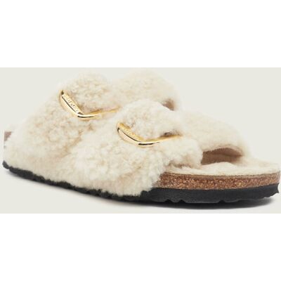 Birkenstock Skórzane obuwie domowe Arizona narrow fit kremowy 37 Birkenstock Skórzane obuwie domowe Arizona narrow fit kremowy 37