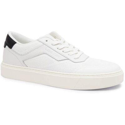 Calvin Klein Trampki LOW TOP LACE UP KNIT z dodatkiem skóry biały 40 Calvin Klein Trampki LOW TOP LACE UP KNIT z dodatkiem skóry biały 40