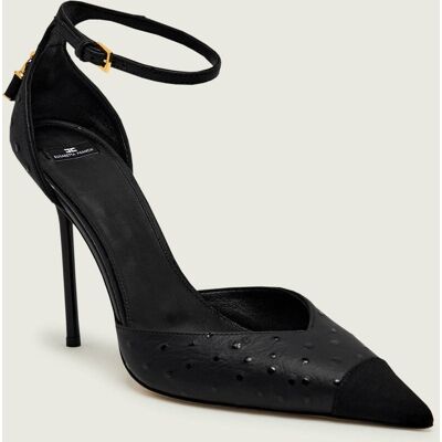 Elisabetta Franchi Skórzane szpilki czarny 40 Elisabetta Franchi Skórzane szpilki czarny 40