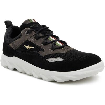 Aeronautica Militare Skórzane sneakersy czarny 41 Aeronautica Militare Skórzane sneakersy czarny 41