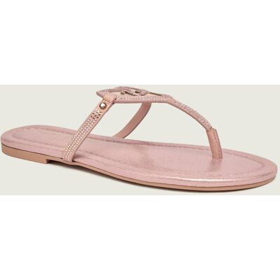 Kurt Geiger Skórzane japonki Heart pudrowy róż 37 Kurt Geiger Skórzane japonki Heart pudrowy róż 37