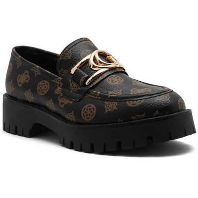 Guess Mokasyny ILARY z dodatkiem skóry czarny 36 Guess Mokasyny ILARY z dodatkiem skóry czarny 36