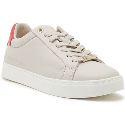 Calvin Klein Skórzane trampki CUPSOLE LACE UP ecru 40 Calvin Klein Skórzane trampki CUPSOLE LACE UP ecru 40