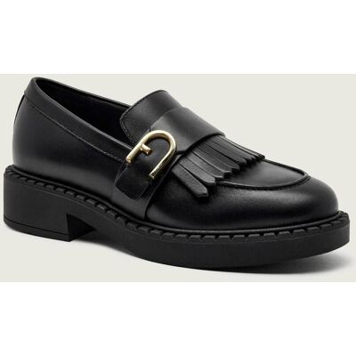 Furla Skórzane loafersy FURLA NEW LEGACY czarny 36 Furla Skórzane loafersy FURLA NEW LEGACY czarny 36