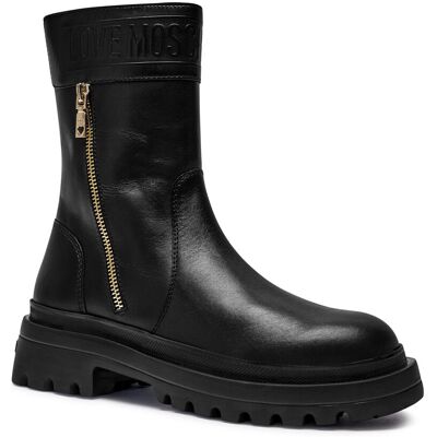 Love Moschino Skórzane botki HER50 czarny 36 Love Moschino Skórzane botki HER50 czarny 36
