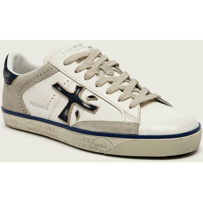 Premiata Skórzane sneakersy Steven zamsz biały 40 Premiata Skórzane sneakersy Steven zamsz biały 40