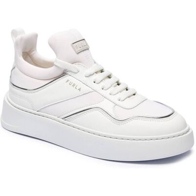 Furla Sneakersy z dodatkiem skóry biały 41 Furla Sneakersy z dodatkiem skóry biały 41