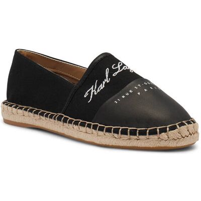 Karl Lagerfeld Espadryle KAMINI z dodatkiem skóry czarny 36 Karl Lagerfeld Espadryle KAMINI z dodatkiem skóry czarny 36