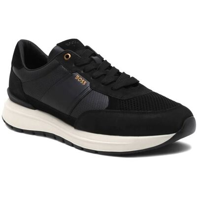 Boss BLACK Skórzane sneakersy Jace_Runn_lmme czarny 41 Boss BLACK Skórzane sneakersy Jace_Runn_lmme czarny 41