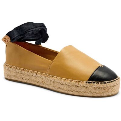 TORY BURCH Skórzane espadryle CAP-TOE beżowy 37 TORY BURCH Skórzane espadryle CAP-TOE beżowy 37