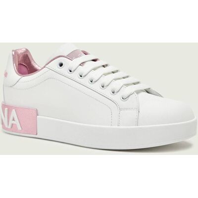 Sneakers Portofino od Dolce & Gabbana - Biały i Różowy - Skóra Sneakers Portofino od Dolce & Gabbana - Biały i Różowy - Skóra