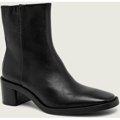 Calvin Klein Skórzane botki na słupku czarny 36 Calvin Klein Skórzane botki na słupku czarny 36