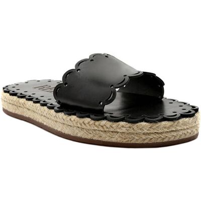Red Valentino Skórzane klapki czarny 40 Red Valentino Skórzane klapki czarny 40