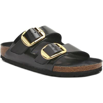 Birkenstock Skórzane klapki Arizona BB NL narrow fit czarny 36 Birkenstock Skórzane klapki Arizona BB NL narrow fit czarny 36