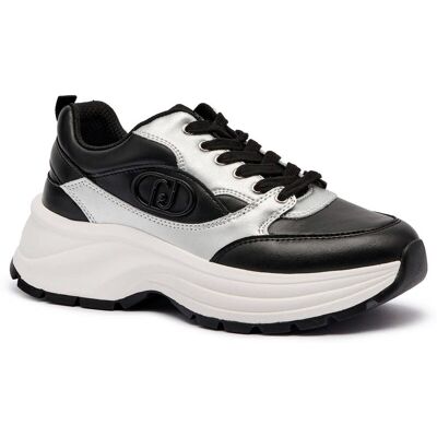 Liu Jo Skórzane sneakersy EVA 06 czarny 39 Liu Jo Skórzane sneakersy EVA 06 czarny 39