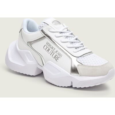 Versace Jeans Couture Skórzane sneakersy FONDO GRAVITY DIS. SU3 zamsz biały 39 Versace Jeans Couture Skórzane sneakersy FONDO GRAVITY DIS. SU3 zamsz biały 39