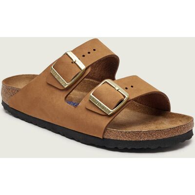 Birkenstock Klapki Arizona narrow fit zamsz brązowy 39 Birkenstock Klapki Arizona narrow fit zamsz brązowy 39
