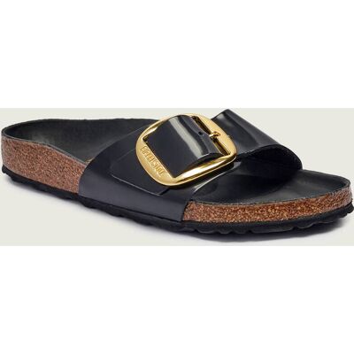 Birkenstock Skórzane klapki Madrid BB NL High Shine narrow fit czarny 37 Birkenstock Skórzane klapki Madrid BB NL High Shine narrow fit czarny 37